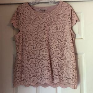 Philosophy Blush lined lace top